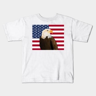 Eagle with American Flag Kids T-Shirt